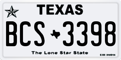 TX license plate BCS3398