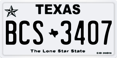 TX license plate BCS3407