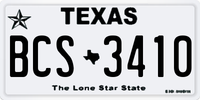 TX license plate BCS3410