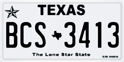 TX license plate BCS3413