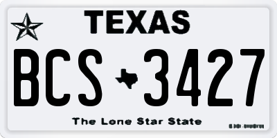 TX license plate BCS3427