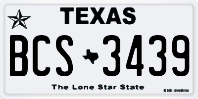 TX license plate BCS3439