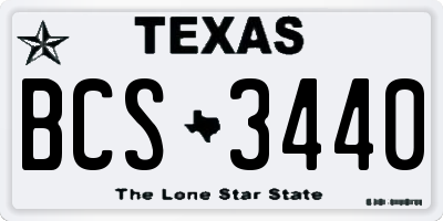 TX license plate BCS3440