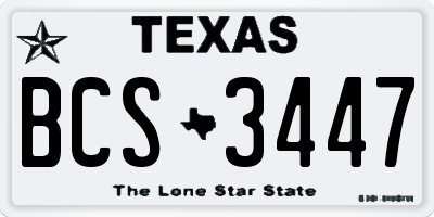 TX license plate BCS3447