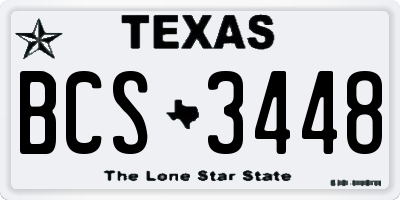 TX license plate BCS3448