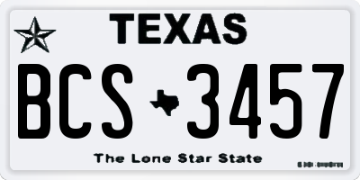TX license plate BCS3457