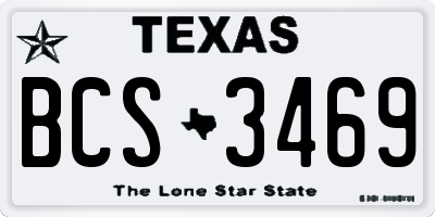 TX license plate BCS3469