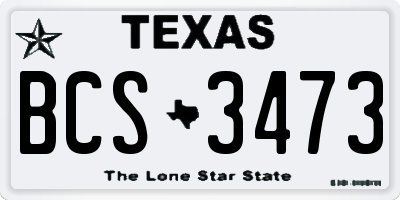 TX license plate BCS3473