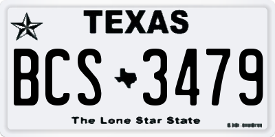 TX license plate BCS3479