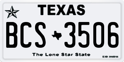 TX license plate BCS3506