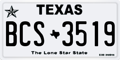 TX license plate BCS3519