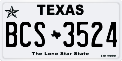 TX license plate BCS3524