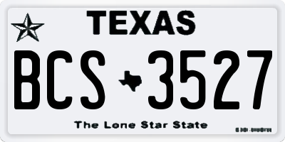 TX license plate BCS3527
