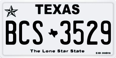 TX license plate BCS3529
