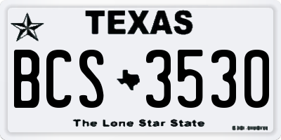 TX license plate BCS3530