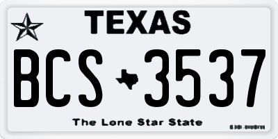 TX license plate BCS3537
