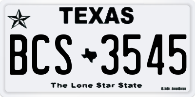 TX license plate BCS3545