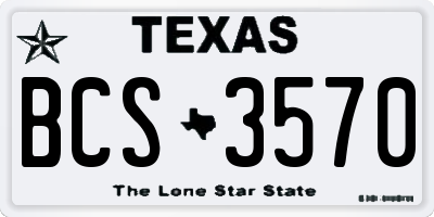 TX license plate BCS3570