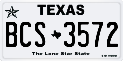 TX license plate BCS3572