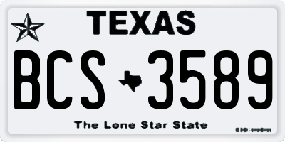 TX license plate BCS3589