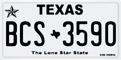 TX license plate BCS3590