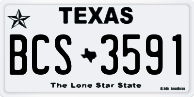 TX license plate BCS3591