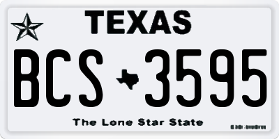 TX license plate BCS3595