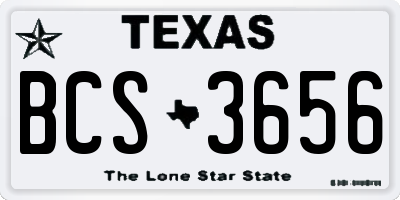 TX license plate BCS3656