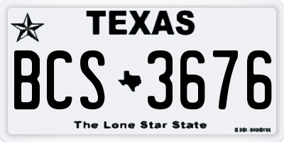 TX license plate BCS3676