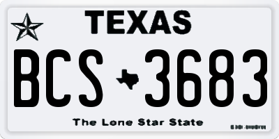 TX license plate BCS3683