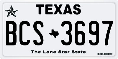 TX license plate BCS3697