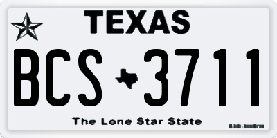 TX license plate BCS3711