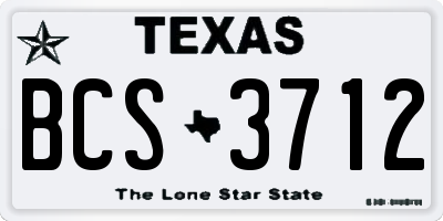 TX license plate BCS3712