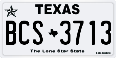 TX license plate BCS3713
