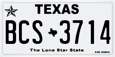 TX license plate BCS3714