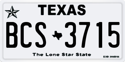 TX license plate BCS3715