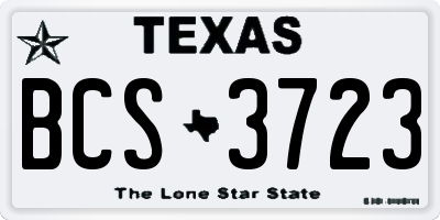 TX license plate BCS3723