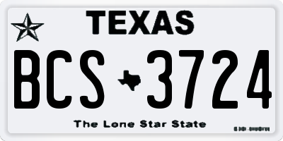 TX license plate BCS3724