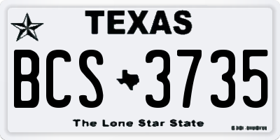 TX license plate BCS3735