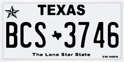 TX license plate BCS3746
