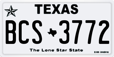 TX license plate BCS3772