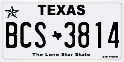 TX license plate BCS3814