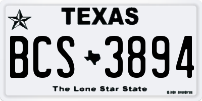 TX license plate BCS3894
