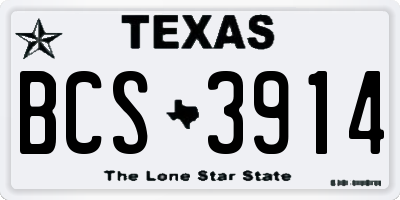 TX license plate BCS3914