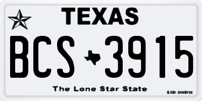 TX license plate BCS3915