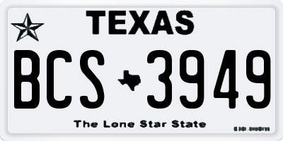 TX license plate BCS3949