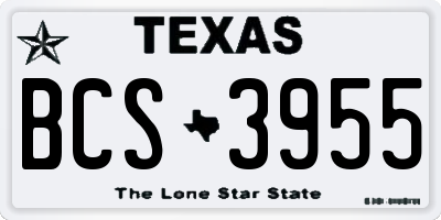 TX license plate BCS3955