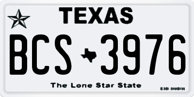 TX license plate BCS3976