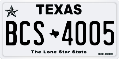 TX license plate BCS4005