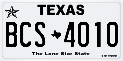 TX license plate BCS4010
